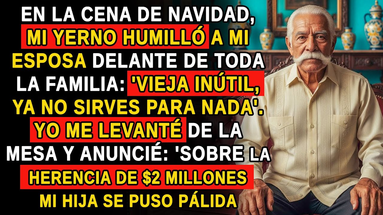 MI YERNO LLAMÓ A MI ESPOSA 'VIEJA INÚTIL' EN LA CENA DE NAVIDAD. ME LEVANTÉ Y DIJE…