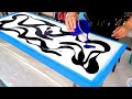 Esprit et souvenirs  partie 1  beautiful blues  technique de turbulence  peinture acrylique