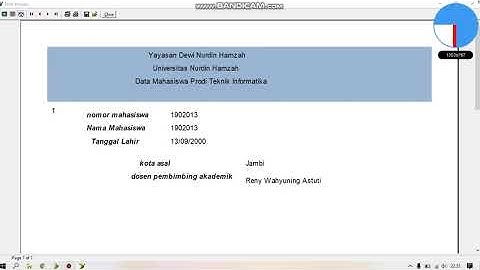 cetak data Mahasiswa informatika filkom universitas nurdin hamzah