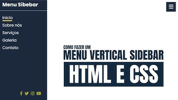 Como fazer um Menu Vertical Sidebar com apenas HTML e CSS (Tutorial)