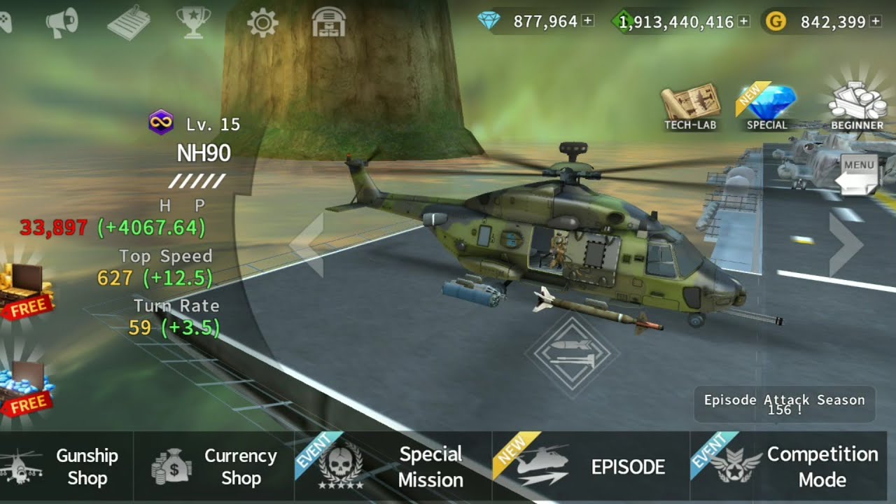 Gunship Battle: NH-90 helicopter.  gameplay.