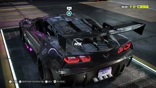 All black Chevrolet Corvette night racing heat 5