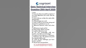 Cognizant Interview Experience 25th April #fresher #genc #cognizant #cognizantjobs
