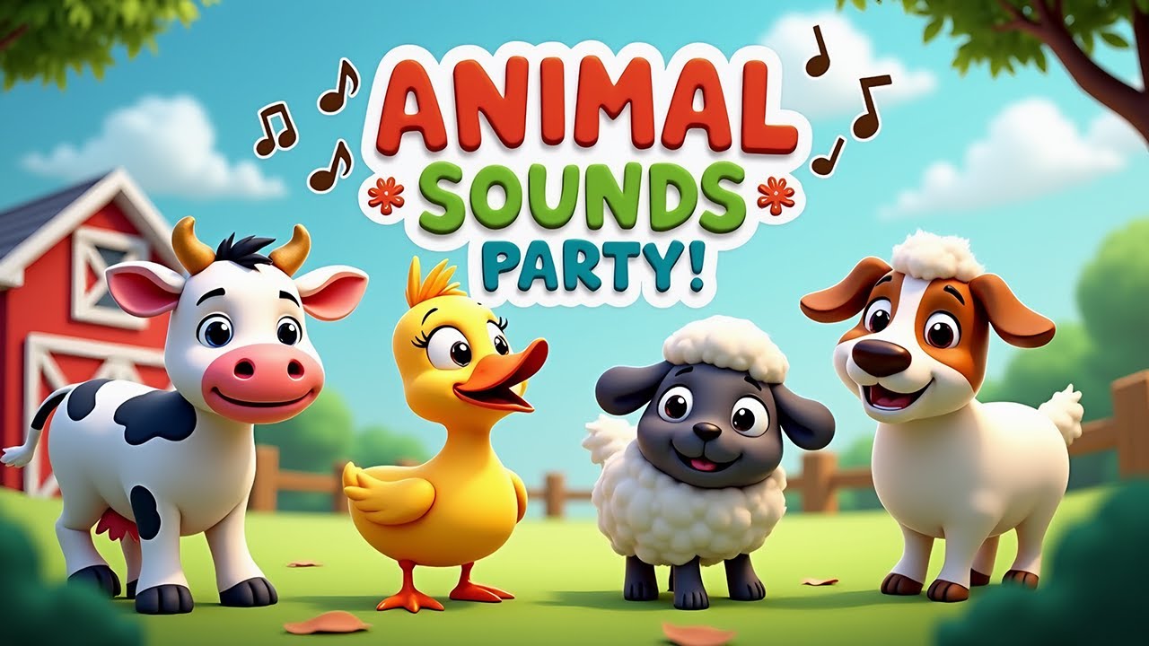 Animal Sounds Party | Fun Farm Animal Song for Kids | Learn Animal Noises