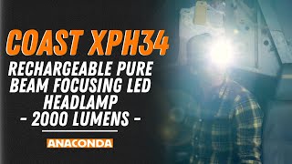 COAST XPH34 Rechargeable Pure Beam Focusing LED Headlamp- 2000 Lumens