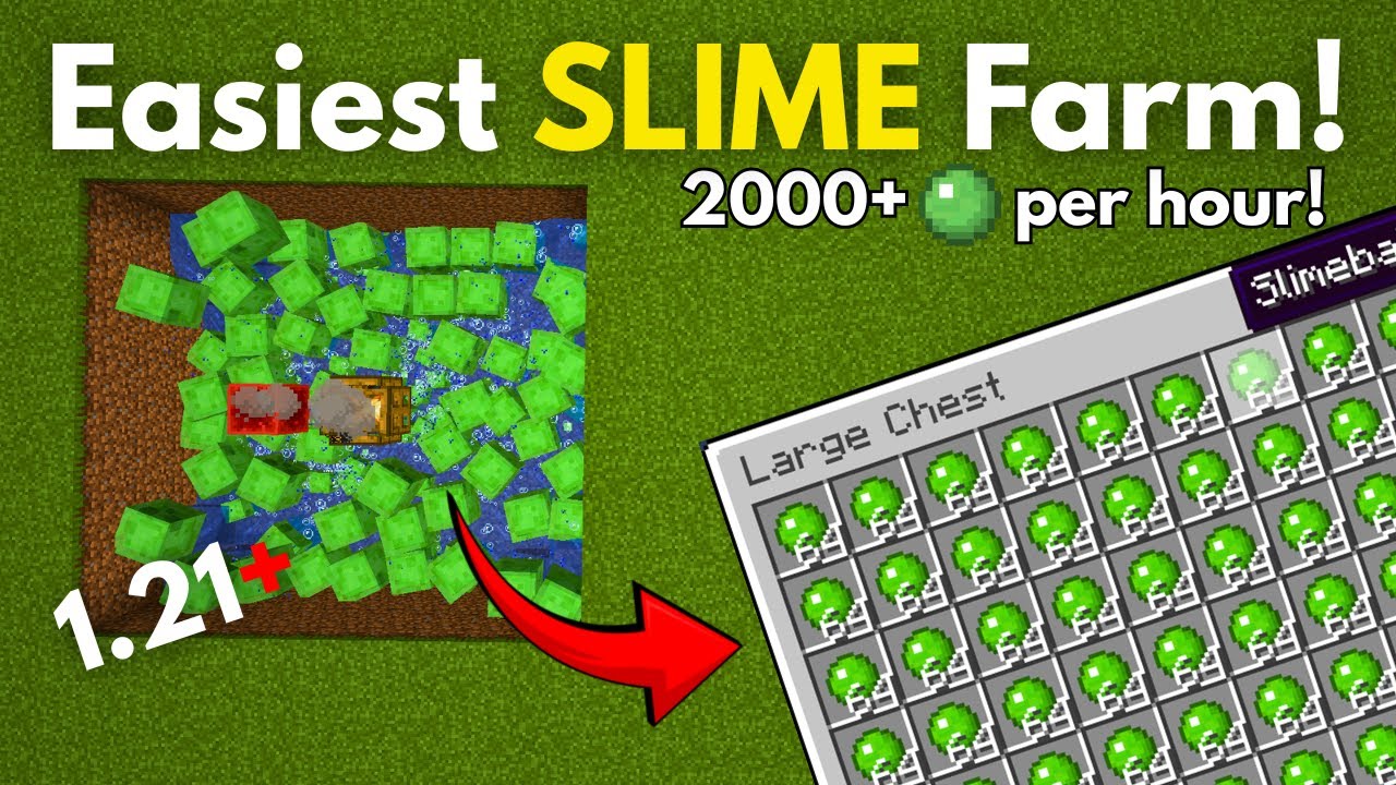 EASY Minecraft 1.21+ Slime Farm Tutorial (Beginner Friendly!)