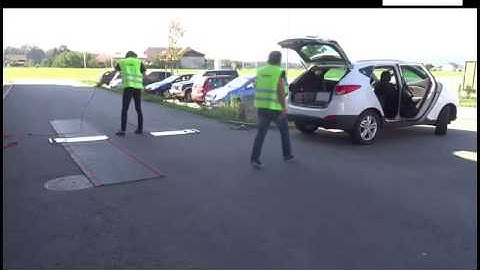 Set up of a mobile axle weighing system