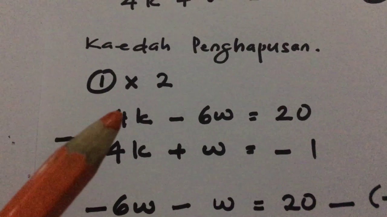 Persamaan Linear Serentak  YouTube