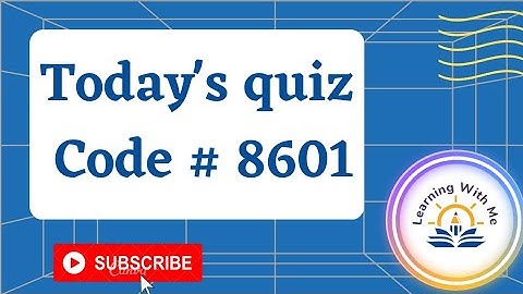 AIOU Quiz 8601🤗 With Correct Answers || Today