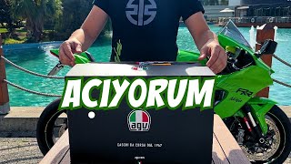 AÇIYORUM!!! YENİ KASKIM AGV PİSTA GP RR SOLİD İRİDİUM / (MOTOVLOG)