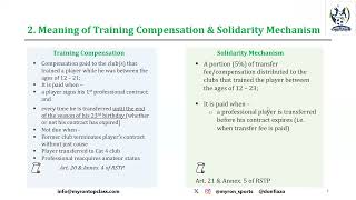Topic: Training Compensation & Solidarity Mechanism
