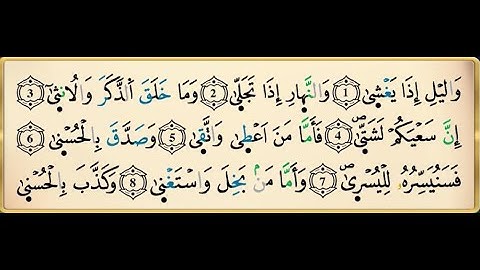 سورة الليل برواية ورش عن نافع مكررة 15 مرة بصوت الحصري