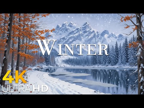 Winter Forest 4K Snowy Trees Falling Snow Peaceful Nature Ambience UHD 