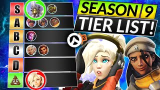 NEW SEASON 9 SUPPORT TIER LIST - BEST and WORST Heroes to Main - Overwatch 2 Guide