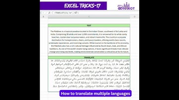 Excel Tricks 17 How to translate multiple languages