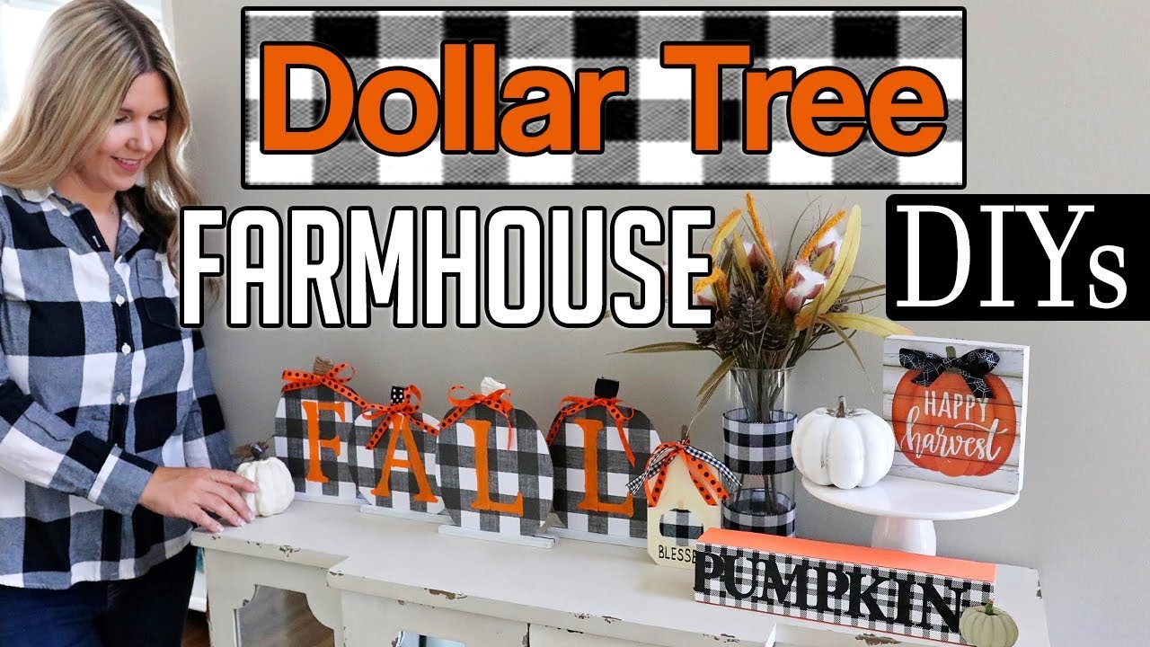 Fall Dollar Tree DIY 2019🎃 Buffalo Check Farmhouse DIY
