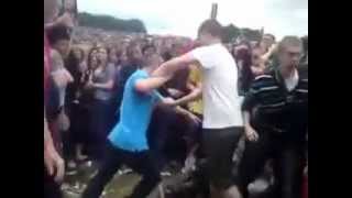 Dizzee Rascal stops a fight during his set