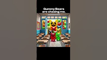 Gummy Bears Are Chasing Me 🍬💨🤕 #ai #aiart #chatgpt #cutecat