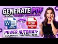 Generate a PDF from a Word Template Using Power Automate (Beginner Tutorial 2026)