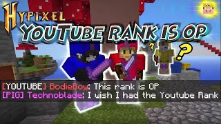 The YouTube Rank on Hypixel is OP [Minecraft Bed Wars]