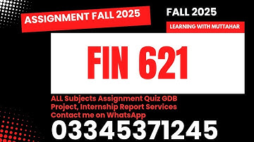 Fin621 assignment solution fall 2025