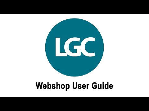 LGC Web Guides: Webshop User Guide