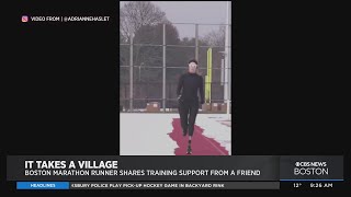 Boston Marathon Bombing Survivor Adrianne Haslet Gets Some Help With Training On Snow Covered Track