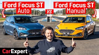 Ford Focus ST Dragparison: Manual v auto, drag race, 1/4 mile, sound check & brake test!