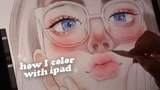 Full process of watercolor like illustration 🎨how to blend skin tones in procreate