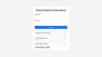 Food Calorie Calculator Using HTML, CSS and JavaScript with Source Code