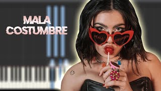 Video thumbnail of "Chiara Oliver - Mala costumbre | Instrumental Piano Tutorial / Partitura / Karaoke / MIDI"