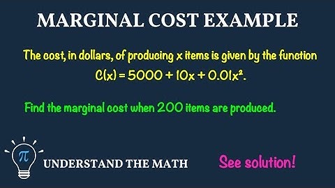 Example: Marginal Cost in Economics | Calculus Application