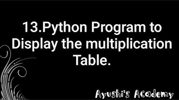 Python Program to Display the multiplication Table.