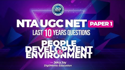 NTA UGC NET Last 10 Years Questions Paper 1 | Unit 9 | People Development & Environment
