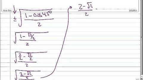 4.5 Exact Values Using Half Angle Identities