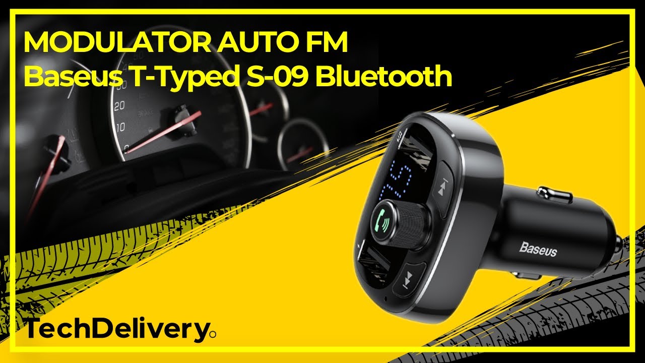TechDelivery ro - Modulator FM Auto cu Bluetooth și Încărcare Rapidă Baseus T-Typed S-09