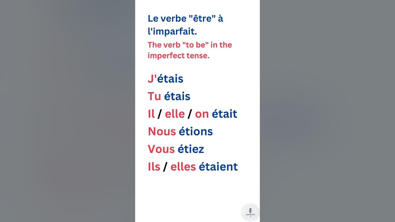 Le verbe être à l