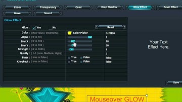 How to add glow effect on mouseover in Trendy Site Builder 1.1.0?