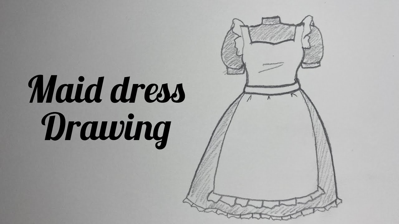 How to draw Maid dress and apron  ASMR pencil sketch  YouTube