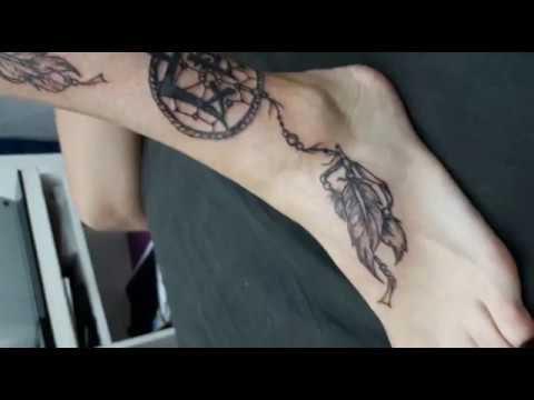 Tatuaje Arreglo Letra China Pierna Atrapasuenos Y Flor De Loto Puntilleo Youtube