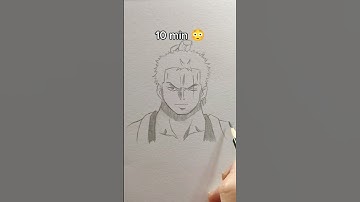 How to Draw Zoro in 10sec, 10min, 10hrs #shorts #drawing #anime