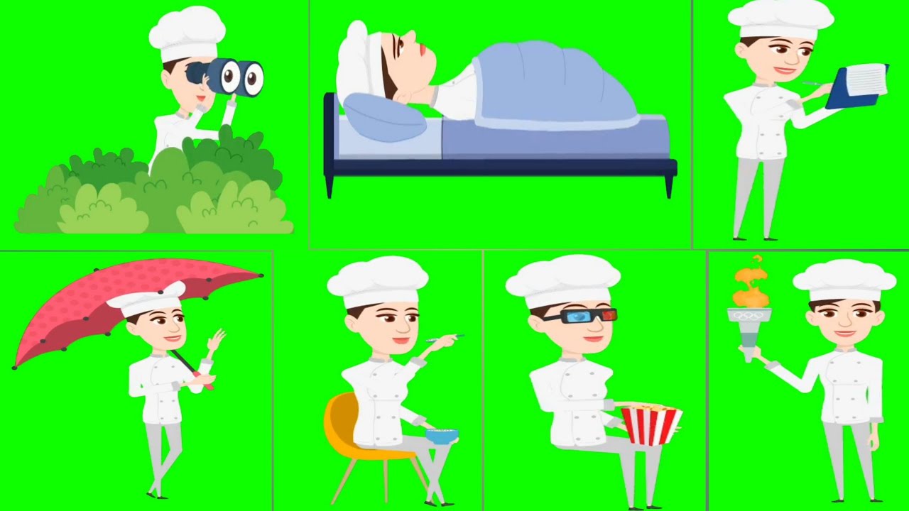 Cook video Green screen(copyright free)|Talking cartoon videos green screen|cartoon  animation - YouTube