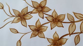 Coffee painting/ flower -
