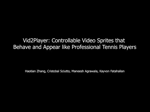 Vid2Player: Controllable Video Sprites that Behave and Appear like Professional Tennis Players