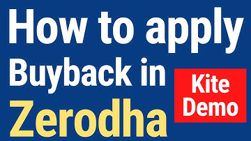 How to apply BUYBACK in Zerodha (2025) | Kite Demo Live