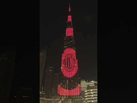 AC Milan's logo lights up Burj Khalifa ahead of The Champions Inter Milan