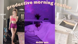 6 AM PRODUCTIVE MORNING ROUTINE | online college ft Ana Luisa🤍✨