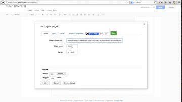 Google Site creation of Filter for SpreadSheet