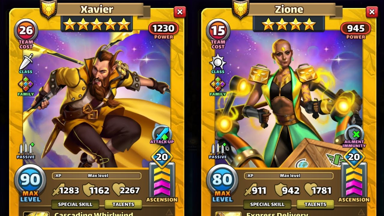 Empires & Puzzles Xavier & Zione New Holy Superelemental Heroes! How