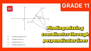 Gr 11 Finding missing coordinates through perpendicular lines | ANALYTICAL GEOMETRY |mathssl 